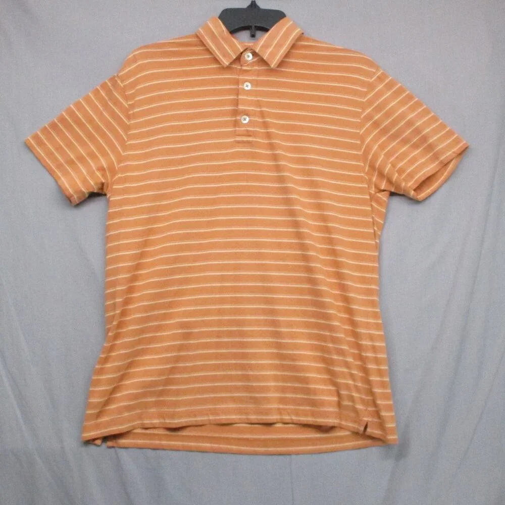 Banana Republic Short Sleeve Stripe Polo Shirt Brown (Sand Stone)‎ Men Size | S